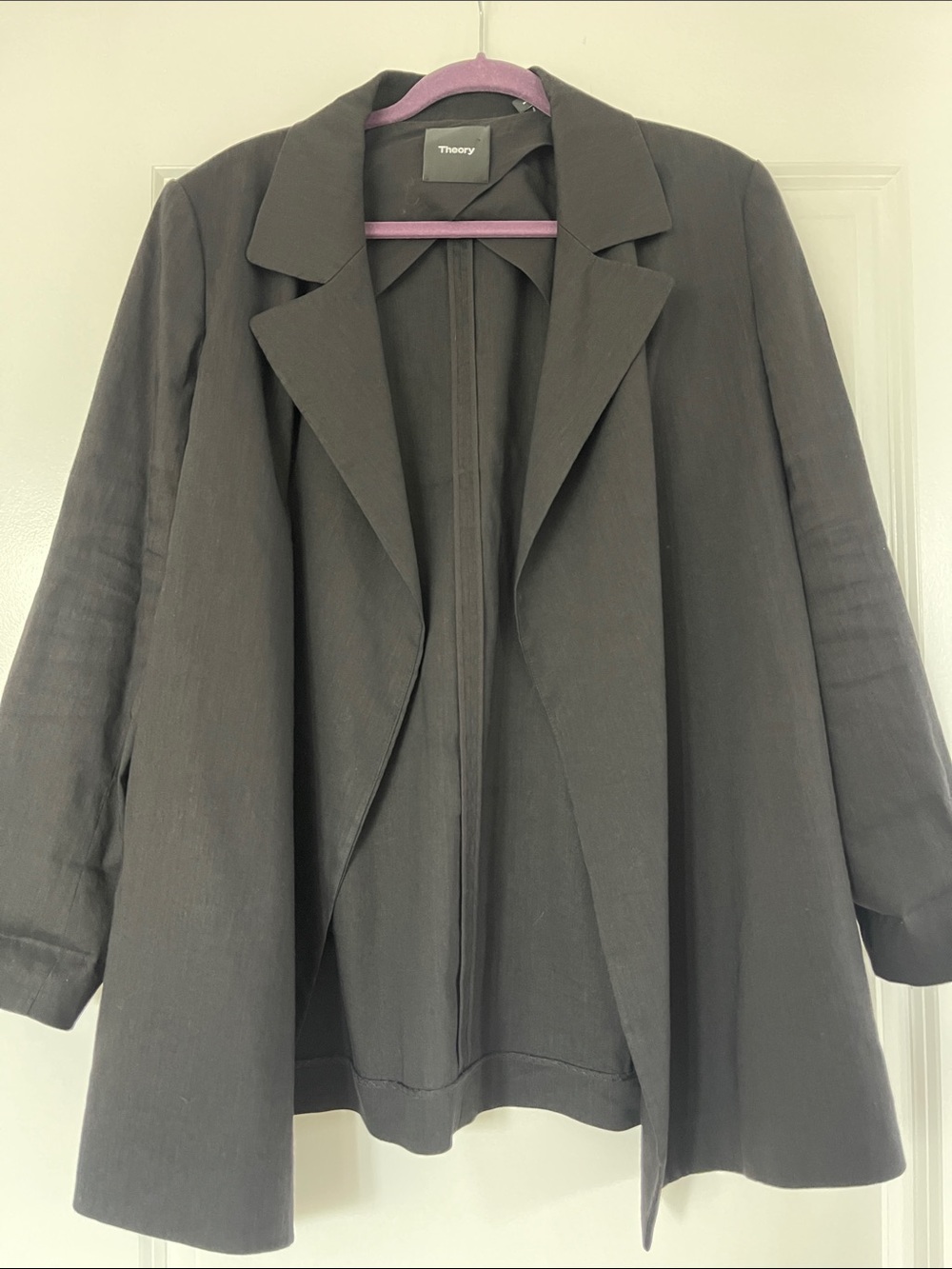 Theory Black Women's Open-Front Blazer Jacket